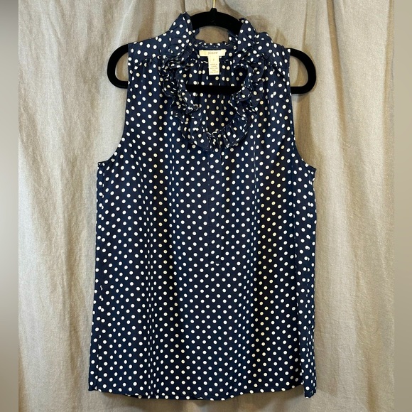 J Crew Silk Polka Dot Tank sz Sm - Picture 1 of 4